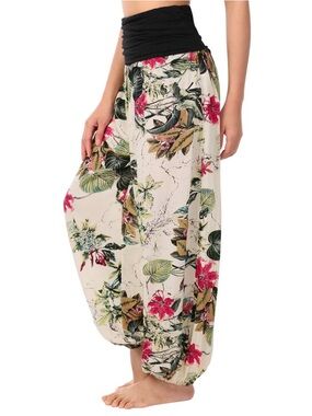 Floral yoga harem pants size l - xl